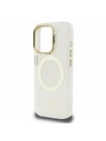 Guess Guess IML Gold Outline Stand Camera Frame MagSafe Заден калъф за iPhone 15 Pro Прозрачен