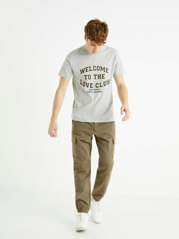 Celio Светлосиво мъжко тениска Celio Bedisplay Welcome
