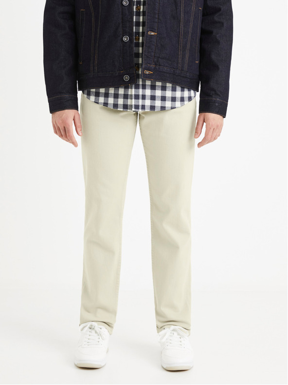 Celio Кремави мъжки панталони Celio Vopry1
