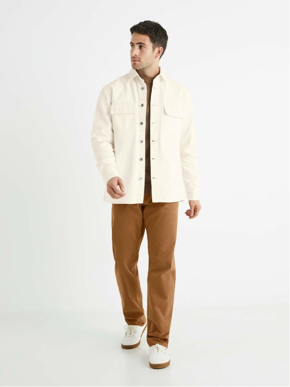 Celio Кафяви мъжки дънки с права кройка Celio Vopry1