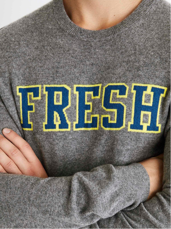 Celio Сив мъжки пуловер от мериносова вълна Celio Cenormal