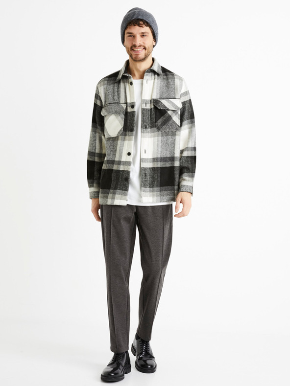 Celio Тъмно сив мъжки панталон Celio 24H Cobozal