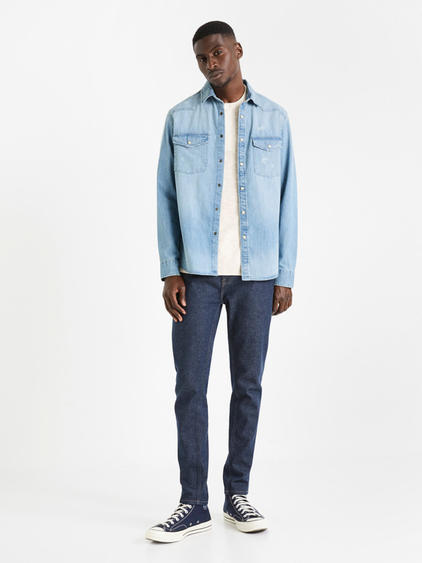 Celio Бял мъжки пуловер Celio Decanoe