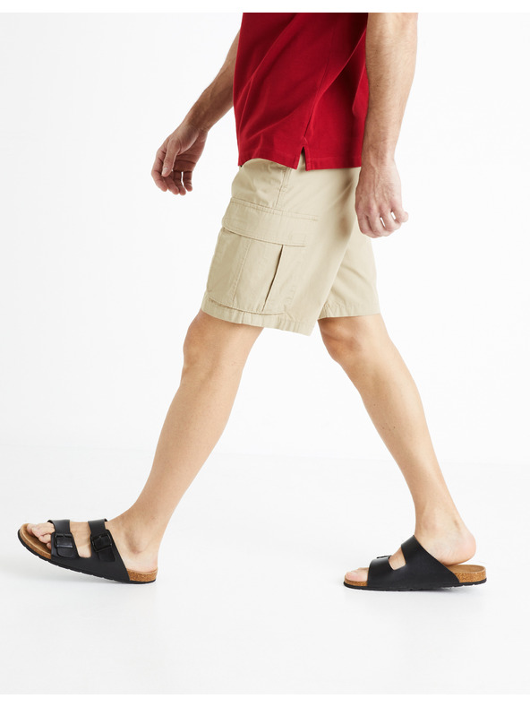 Celio Бежови мъжки къси панталони Celio Fostopbm