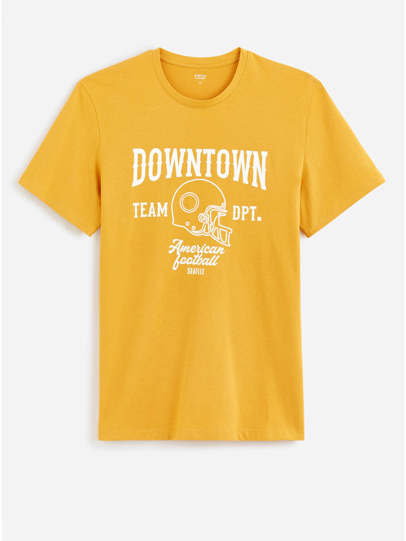 Celio Жълта мъжка тениска Celio Feklyn