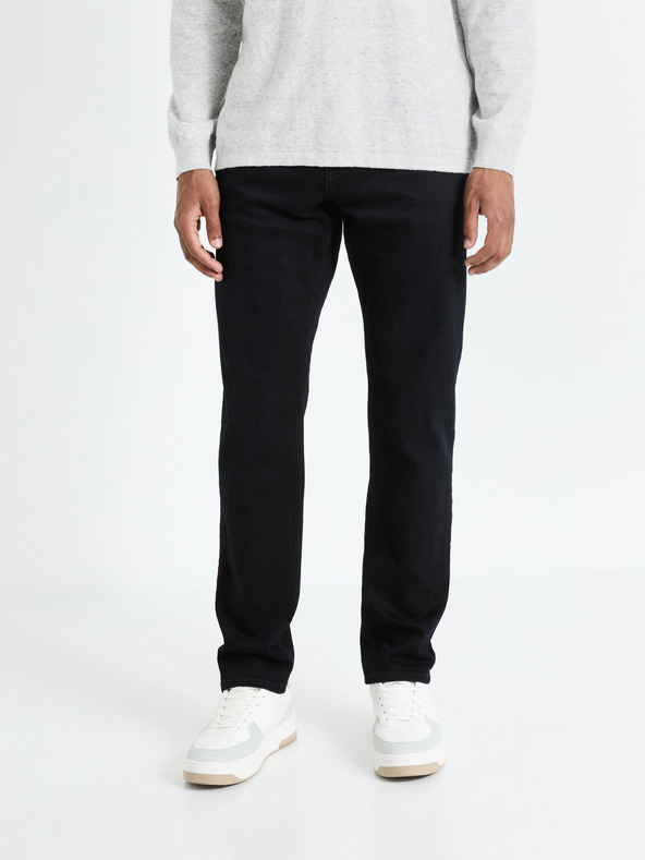 Celio Черни мъжки дънки с права кройка Celio Fobody15