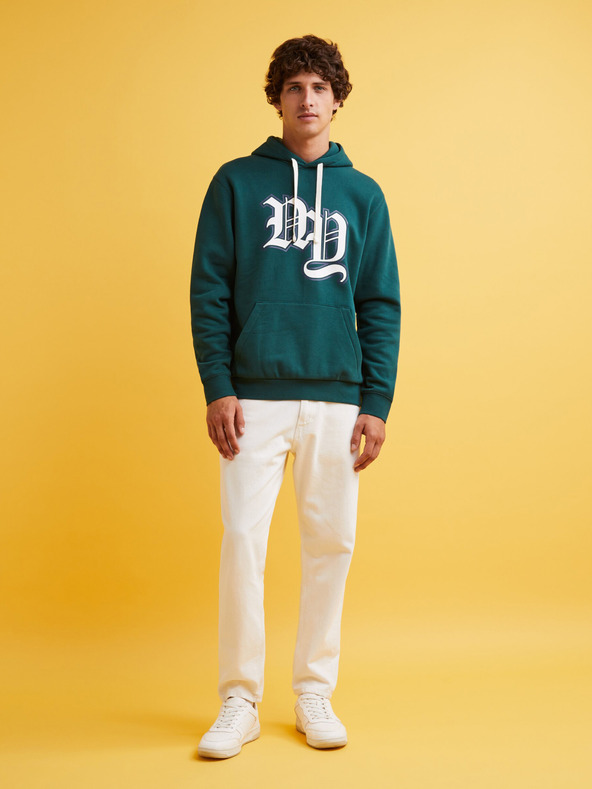 Celio Тъмнозлен мъжки суитшърт с качулка Celio Fecago