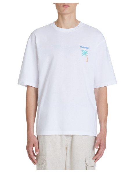 Celio Бяла мъжка тениска с голям размер Celio Jecalif