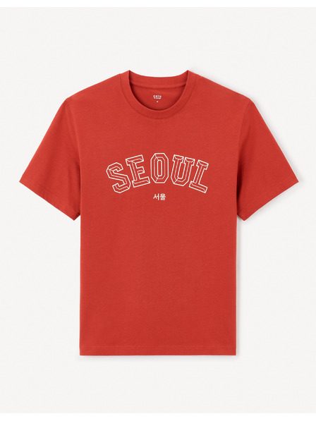 Celio Червена мъжка тениска Celio Jeoverdu