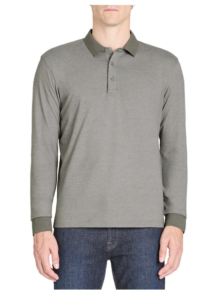 Celio Сива мъжка поло риза с дълъг ръкав Celio Janime
