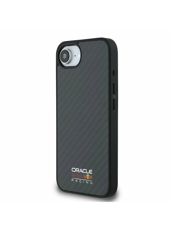 Oracle Red Bull Racing Red Bull Carbon лъскав лого MagSafe заден калъф за iPhone 16e Black
