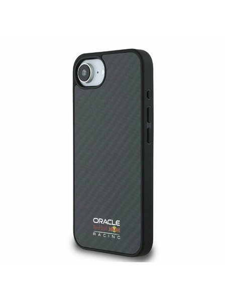 Oracle Red Bull Racing Red Bull Carbon лъскав лого MagSafe заден калъф за iPhone 16e Black