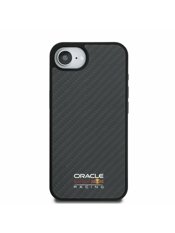 Oracle Red Bull Racing Red Bull Carbon лъскав лого MagSafe заден калъф за iPhone 16e Black