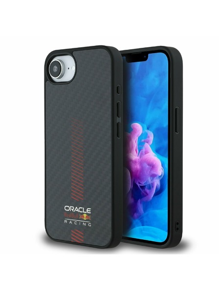 Oracle Red Bull Racing Red Bull Carbon Powerbar MagSafe заден калъф за iPhone 16e Black