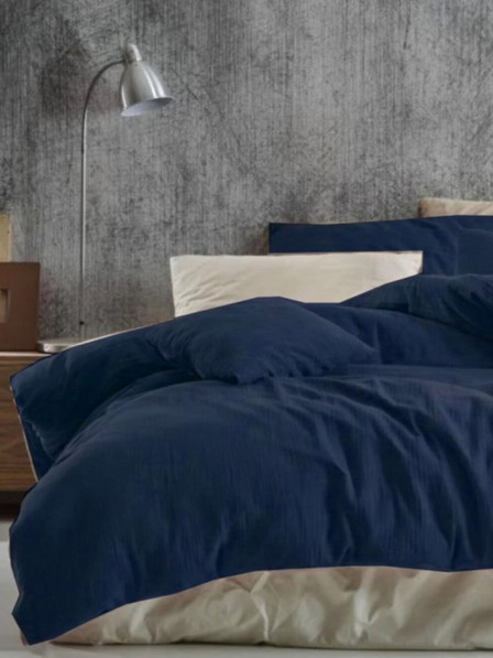 Kvalitex Френски муселинови спални комплекти 200x200, 70x90cm тъмносиньо Kvalitex