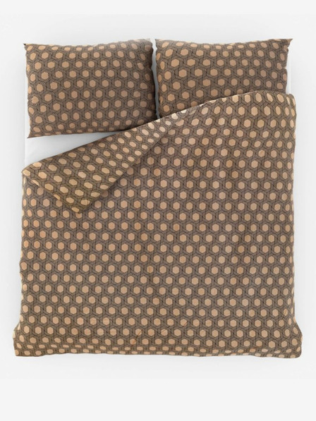 Kvalitex Сатенено френско спално бельо Luxury Collection 1+2, 240x200, 70x90cm Carero бежово Kvalitex