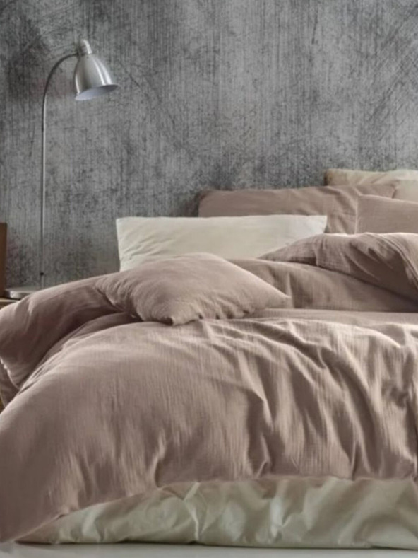 Kvalitex Френско муселиново спално бельо 240x220, 70x90cm бежово Qualitex