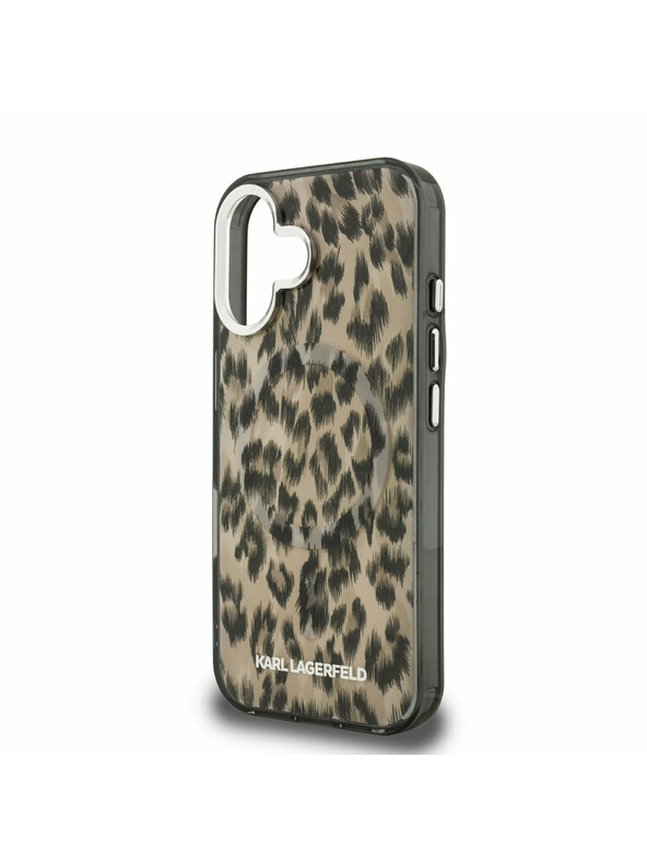 Karl Lagerfeld Karl Lagerfeld IML Leopard MagSafe Заден Кейс за iPhone 16 Кафяв