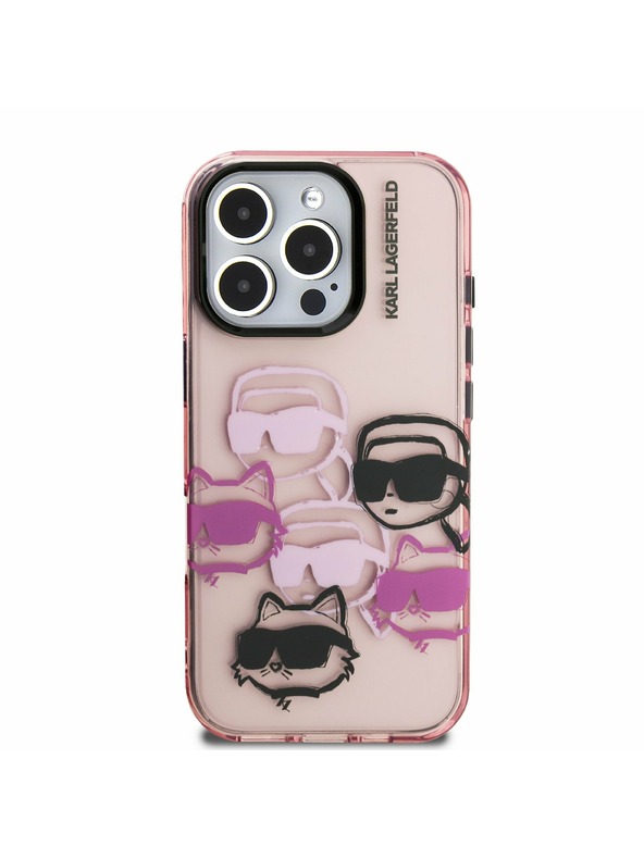 Karl Lagerfeld Karl Lagerfeld IML Multi K&CH Heads Заден Кейс за iPhone 16 Pro Max Розов