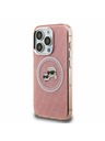 Karl Lagerfeld Karl Lagerfeld IML K&CH Heads Repeated Logo MagSafe Заден Кейс за iPhone 15 Pro Max Розов