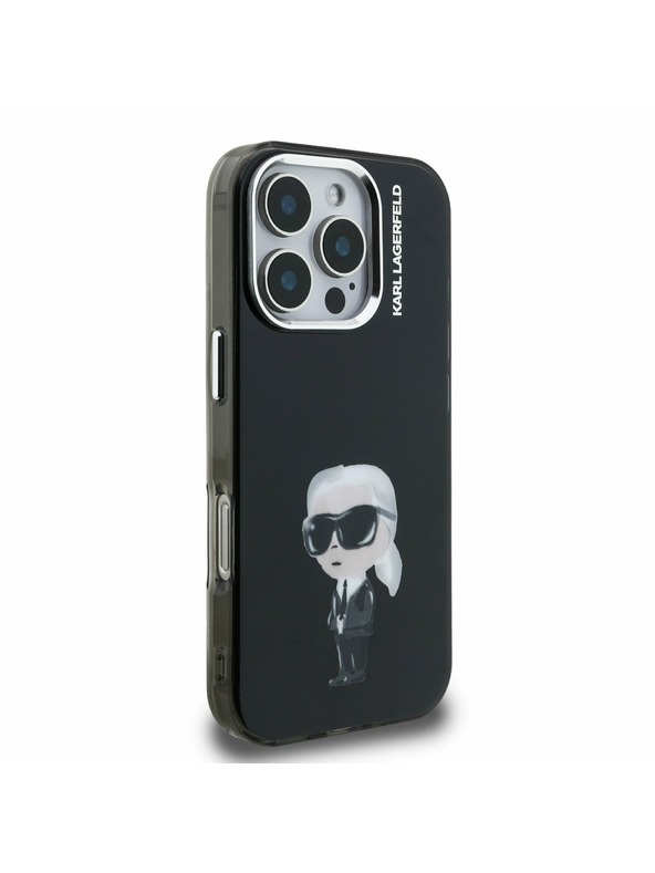 Karl Lagerfeld Karl Lagerfeld IML Aquarelle Karl Заден Кейс за iPhone 16 Pro Черен