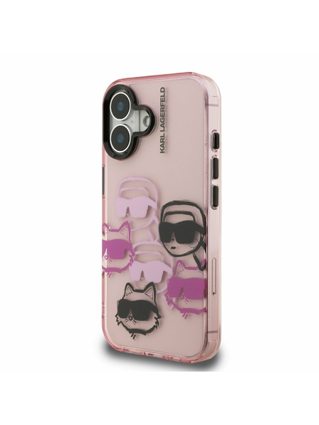 Karl Lagerfeld Karl Lagerfeld IML Multi K&CH Heads Заден Кейс за iPhone 16 Розов