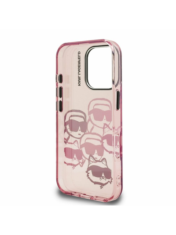 Karl Lagerfeld Karl Lagerfeld IML Multi K&CH Heads Заден Кейс за iPhone 16 Pro Розов