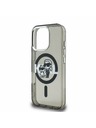 Karl Lagerfeld Karl Lagerfeld IML Glitter Karl and Choupette Sketch MagSafe Заден Калъф за iPhone 16 Pro Max Black