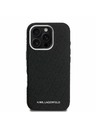 Karl Lagerfeld Karl Lagerfeld Grained PU Repeated Logo MagSafe Заден Калъф за iPhone 16 Pro Black