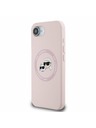 Karl Lagerfeld Karl Lagerfeld Liquid Silicone K&CH Heads MagSafe Заден Калъф за iPhone 16e Pink