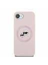 Karl Lagerfeld Karl Lagerfeld Liquid Silicone K&CH Heads MagSafe Заден Калъф за iPhone 16e Pink