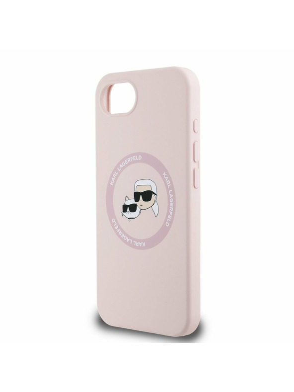 Karl Lagerfeld Karl Lagerfeld Liquid Silicone K&CH Heads MagSafe Заден Калъф за iPhone 16e Pink