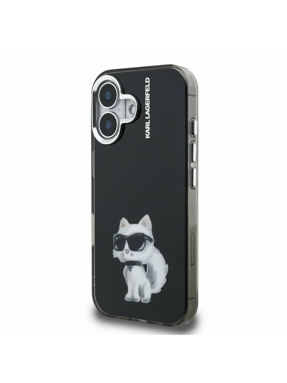Karl Lagerfeld Karl Lagerfeld IML Aquarelle Choupette Заден Калъф за iPhone 16 Black
