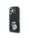 Karl Lagerfeld Karl Lagerfeld IML Aquarelle Choupette Заден Калъф за iPhone 16 Black