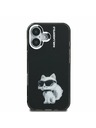 Karl Lagerfeld Karl Lagerfeld IML Aquarelle Choupette Заден Калъф за iPhone 16 Black