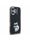 Karl Lagerfeld Karl Lagerfeld IML Aquarelle Choupette Заден Калъф за iPhone 16 Black
