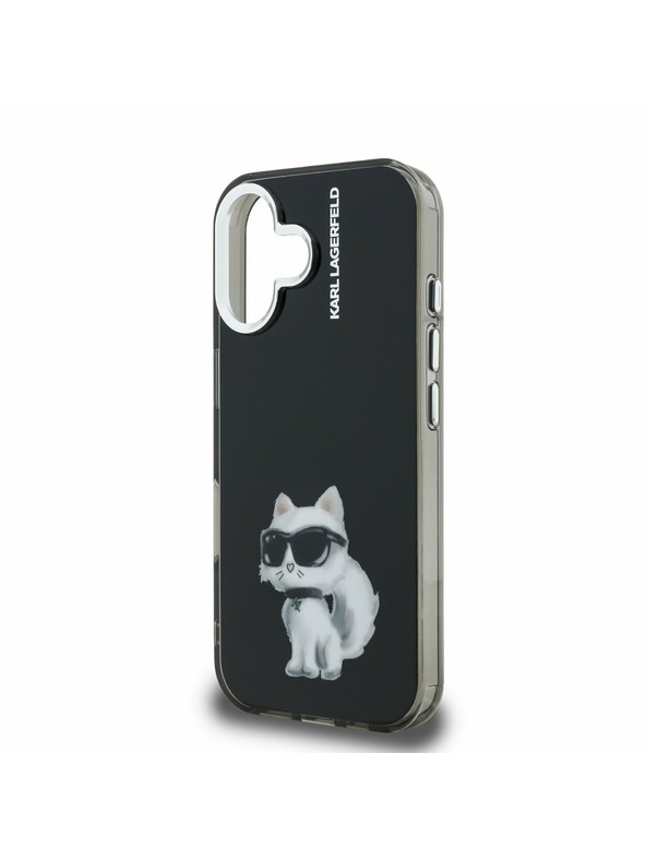 Karl Lagerfeld Karl Lagerfeld IML Aquarelle Choupette Заден Калъф за iPhone 16 Black