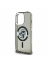 Karl Lagerfeld Karl Lagerfeld IML Glitter Karl and Choupette Sketch MagSafe Заден Калъф за iPhone 15 Pro Black