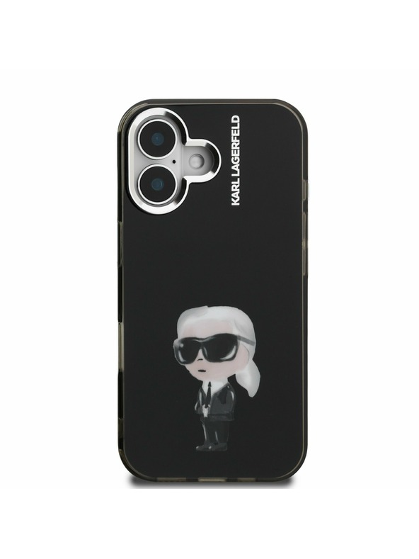 Karl Lagerfeld Karl Lagerfeld IML Aquarelle Karl Заден Калъф за iPhone 16 Black