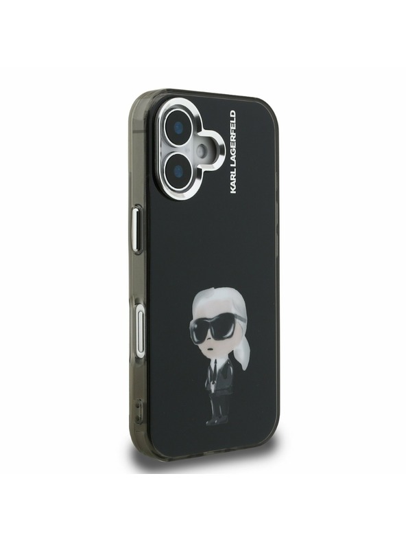 Karl Lagerfeld Karl Lagerfeld IML Aquarelle Karl Заден Калъф за iPhone 16 Black