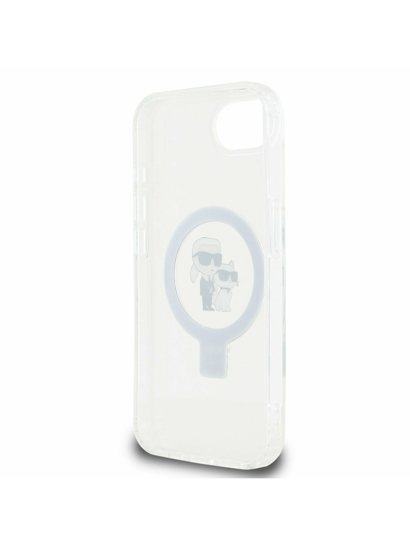 Karl Lagerfeld Karl Lagerfeld Ringstand Karl and Choupette MagSafe Заден Калъф за iPhone 16e White