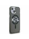 Karl Lagerfeld Karl Lagerfeld IML Glitter Karl and Choupette Sketch MagSafe Заден Калъф за iPhone 15 Black