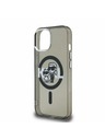 Karl Lagerfeld Karl Lagerfeld IML Glitter Karl and Choupette Sketch MagSafe Заден Калъф за iPhone 15 Black
