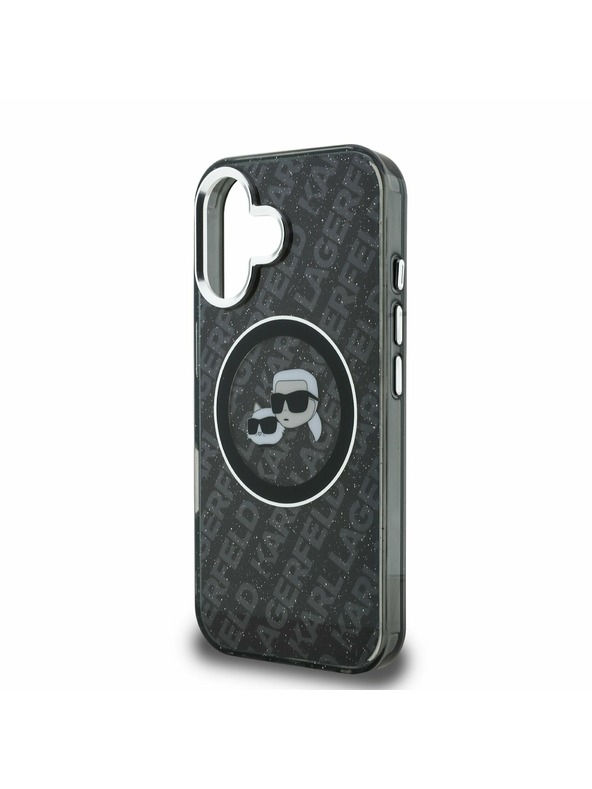 Karl Lagerfeld Karl Lagerfeld IML K&CH Heads Repeated Logo MagSafe Заден Калъф за iPhone 16 Black