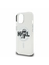Karl Lagerfeld Karl Lagerfeld IML Брокат Карл и Шупет Скица MagSafe Заден Капак за iPhone 15 Прозрачен