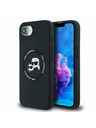 Karl Lagerfeld Karl Lagerfeld Течен Силикон K&CH Глави MagSafe Заден Капак за iPhone 16e Черен