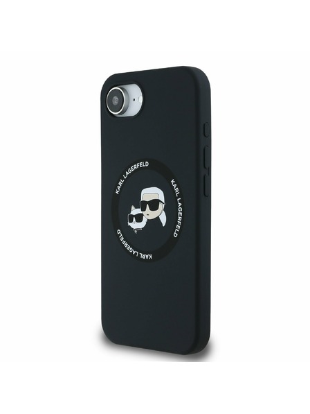 Karl Lagerfeld Karl Lagerfeld Течен Силикон K&CH Глави MagSafe Заден Капак за iPhone 16e Черен