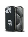 Karl Lagerfeld Karl Lagerfeld IML Акварел Карл Заден Капак за iPhone 15 Черен