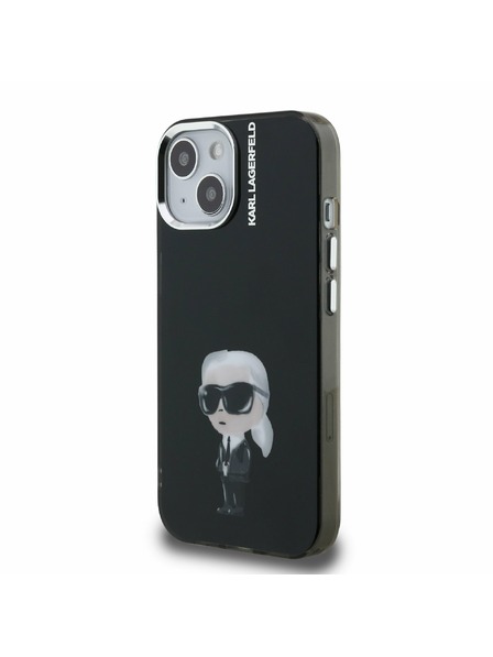 Karl Lagerfeld Karl Lagerfeld IML Акварел Карл Заден Капак за iPhone 15 Черен