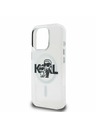 Karl Lagerfeld Karl Lagerfeld IML Брокат Карл и Шупет Скица MagSafe Заден Капак за iPhone 15 Pro Прозрачен